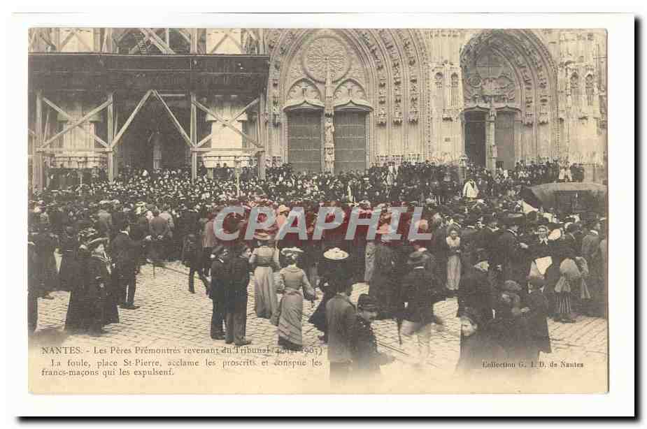 Nantes CPA Les peres premontres revenant du tribunal (4 mai 1903) francs macons TOP