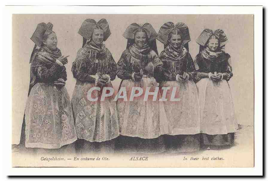Geispolsheim CPA En costume de fete (Alsace)