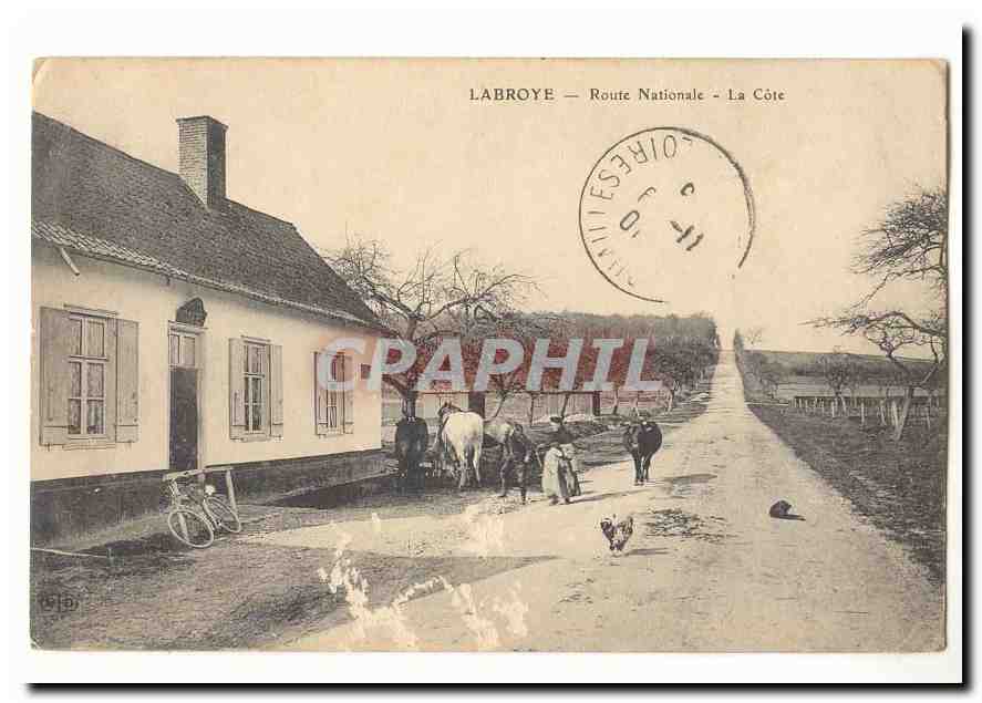 Labroye CPA Route nationale La cote (animee)