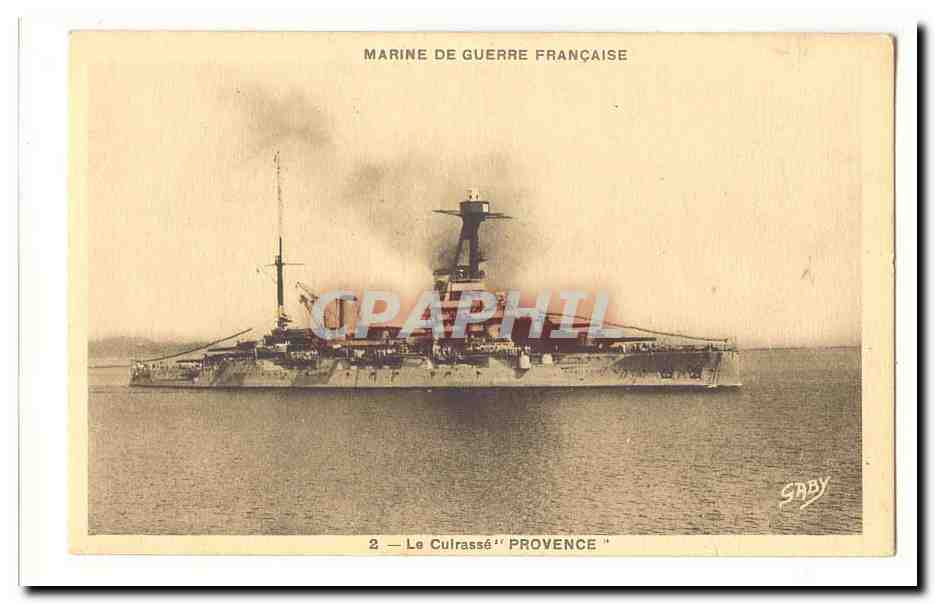 Marine de Guerre Francaise CPA Le cuirasse Provence