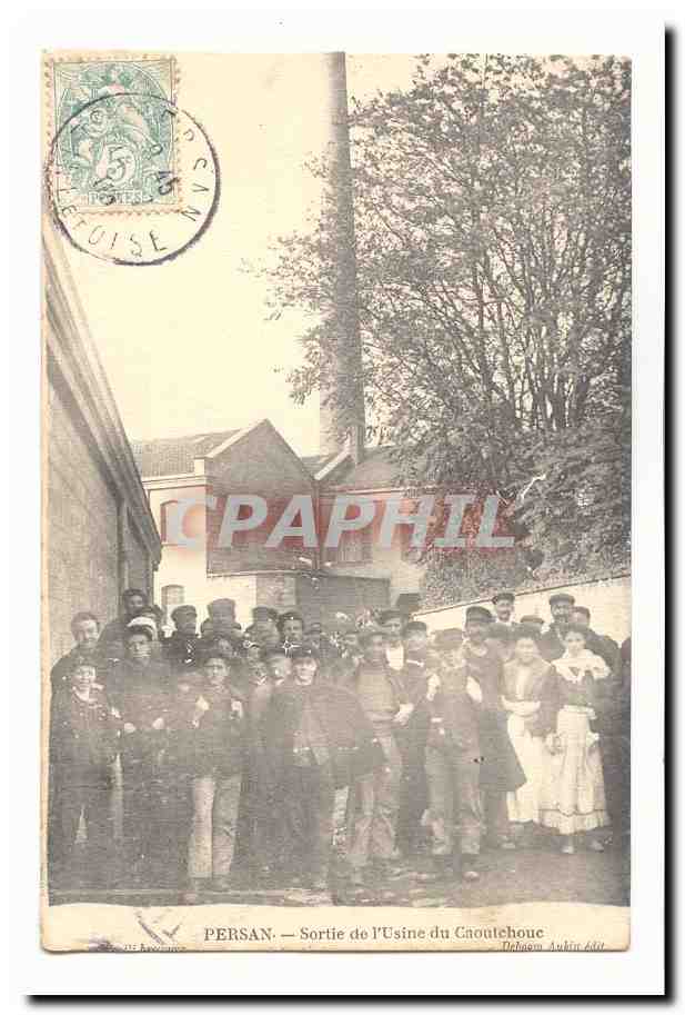 Persan CPA Sortie de l'usine de caoutchouc TOP
