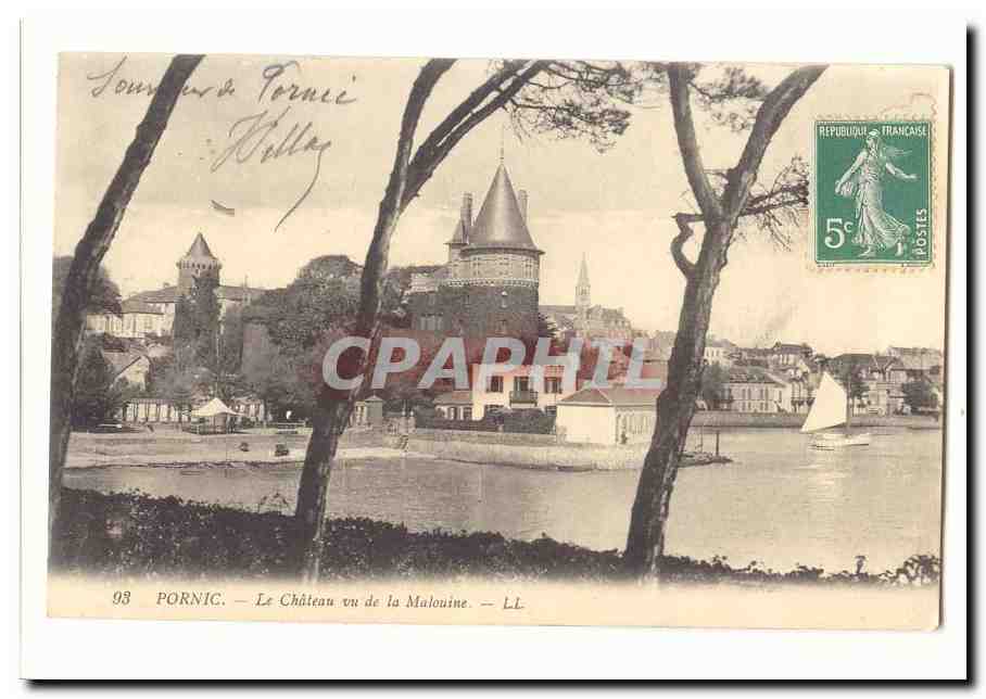 Pornic CPA Le chateau vu de la Malouine