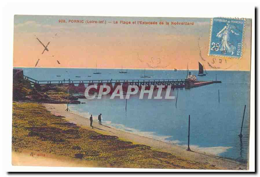 Pornic CPA La plage de l'estacade de la Noeveillard