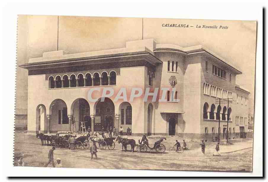 Maroc Casablanca CPA La nouvelle poste (animee)