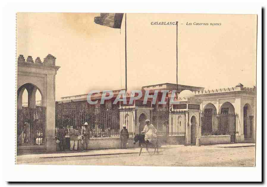 Maroc Casablanca CPA Les casernes neuves (ane donkey)
