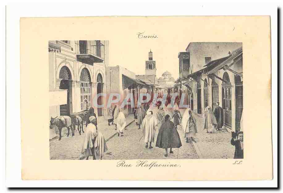 Tunisie Tunis CPA Rue Halflaouine