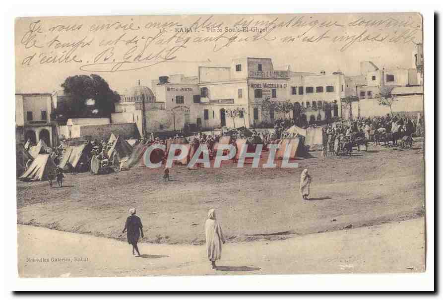Maroc Rabat CPA place Souk el Ghzel