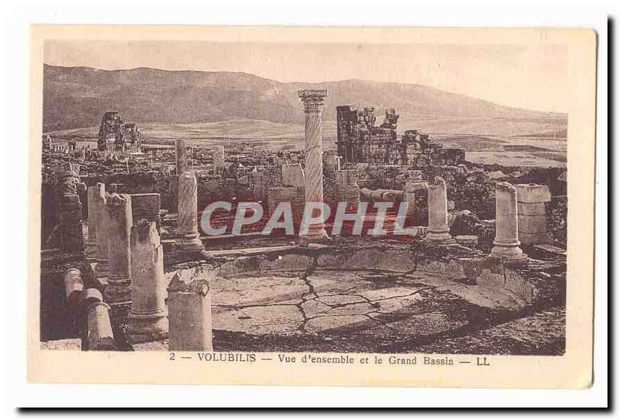 Maroc Volubilis CPA Vue d'ensemble et le grand bassin