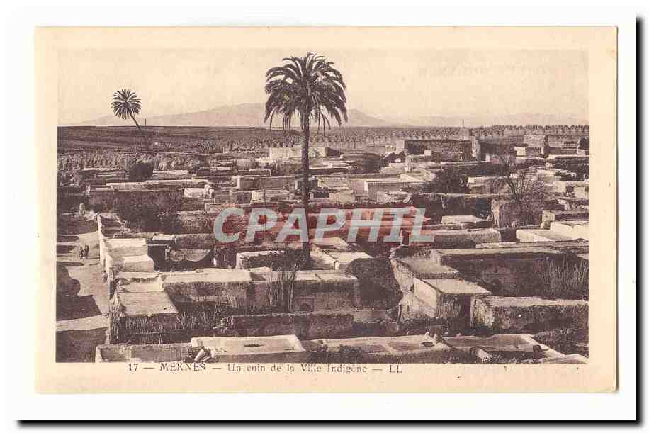 Maroc Meknes CPA Un coin de la ville indigene