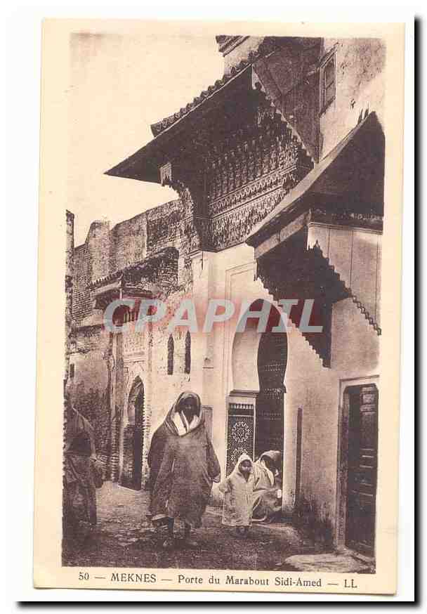Maroc Meknes CPA Porte du Marabout Sidi Amed