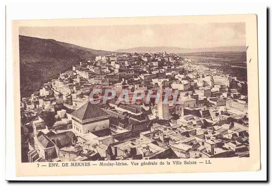 Maroc Environs de Meknes CPA Meulay Idriss Vue generale de la ville sainte
