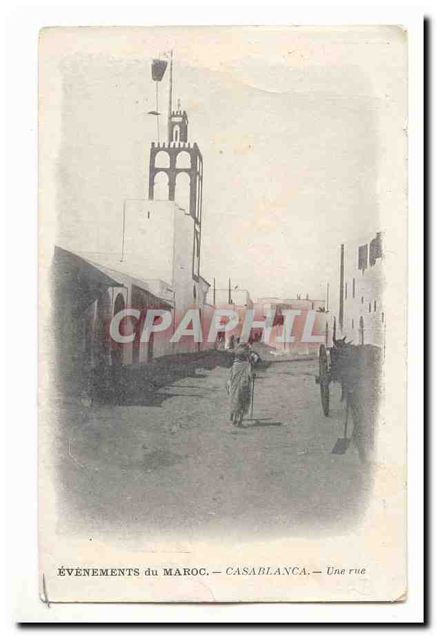 Maroc CPA Evenements du Maroc Casablanca une rue