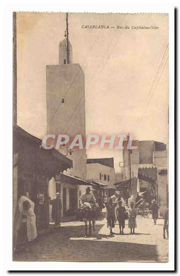 Casablanca — Rue du Capitaine-Ihler — vue de la mosquée