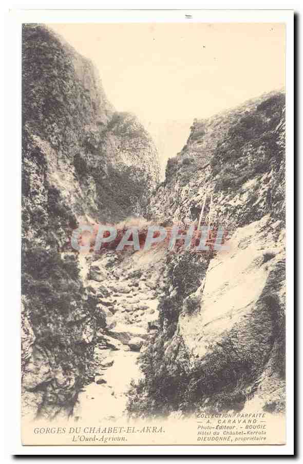 Algerie CPA gorges du Chaabet el Akra L'oued Agrioum