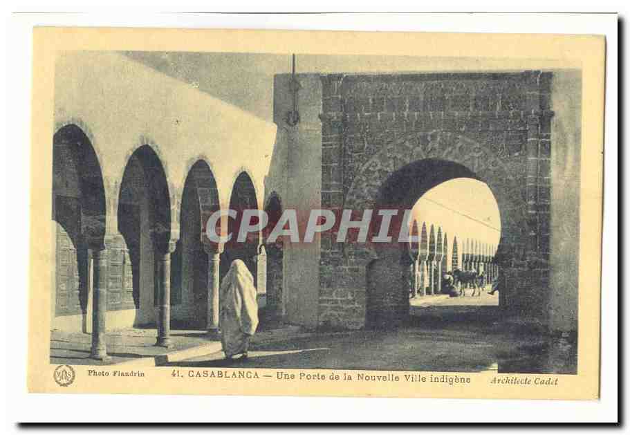 Maroc Casablanca CPA Une porte de la nouvelle vielle indigene
