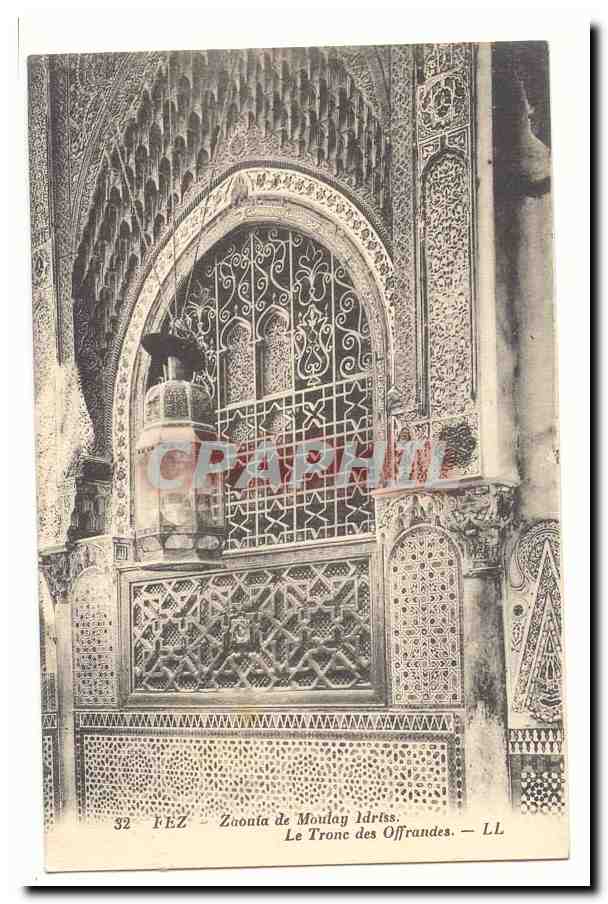 Maroc Fez CPA Zaoula de Moulay idriss Le trone des offrandes