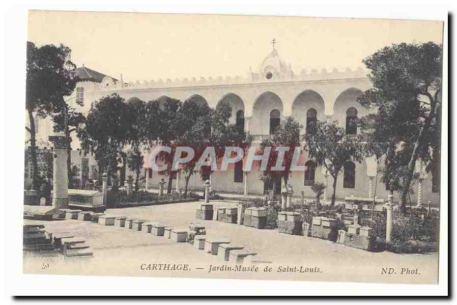 Tunisie Carthage CPA jardin Musee de Saint Louis