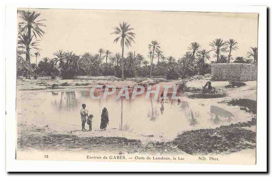 Tunisie Gabes CPA (environs) Oasis de Lemdoun le lac
