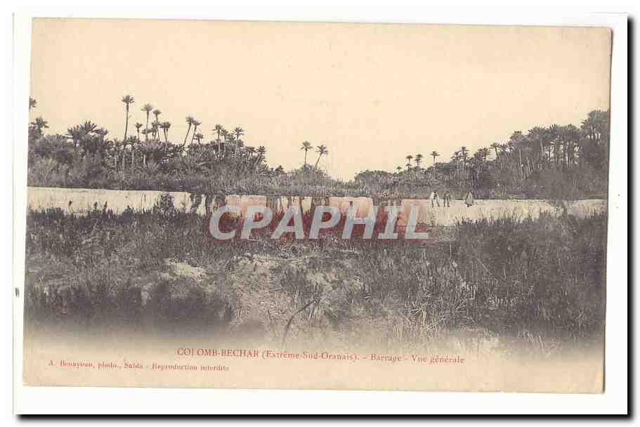 Algerie Colomb Bechar (extreme sud oranais) CPA Barrage Vue generale