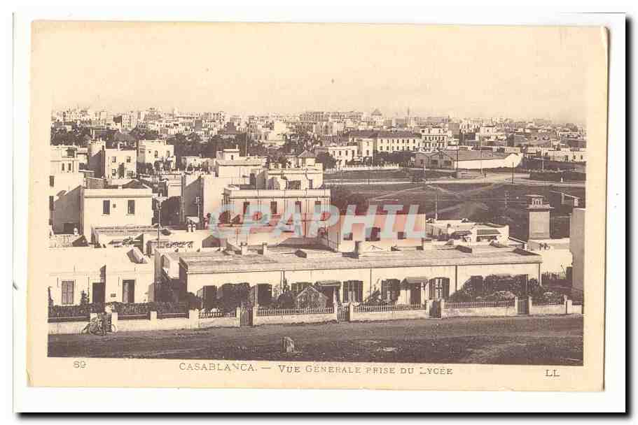 Maroc Casablanca CPA Vue generale prise du lycee