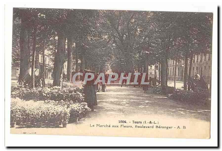 Tours CPA Le marche aux fleurs Boulevard Beranger TOP
