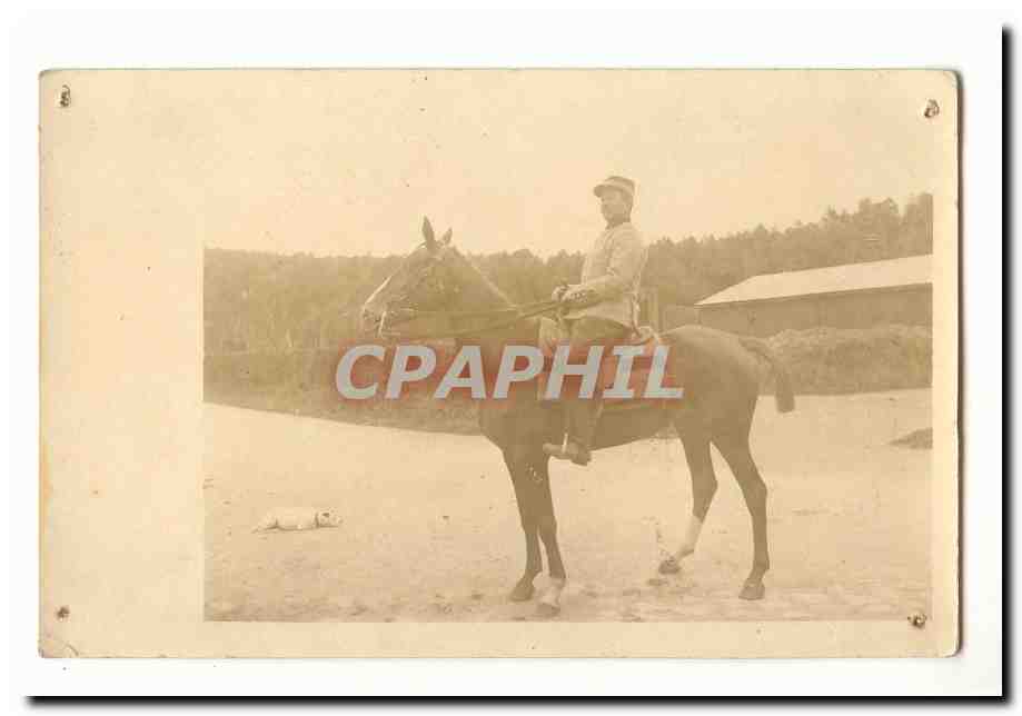 CPA Carte photo cavalier militaire (militaria) (1er regiment de chasseurs cheval)
