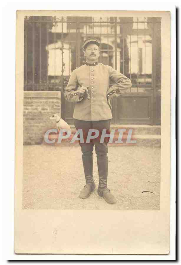 CPA Carte photo cavalier militaire (militaria) (1er regiment de chasseurs cavalier a pied) SOMME
