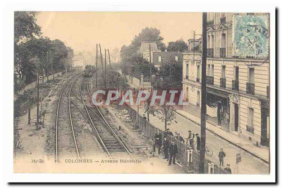 Colombes CPA Avenue Menelotte (train gare) TOP