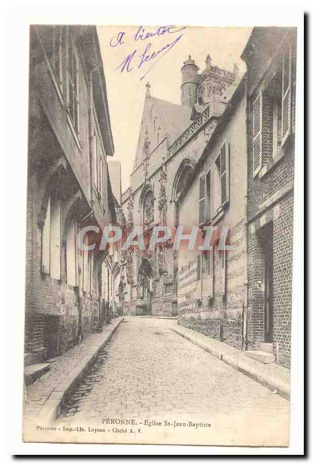 Peronne CPA Eglise St Jean Baptiste