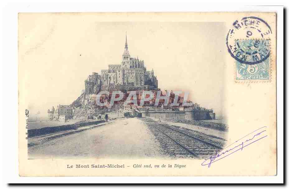 Le Mont Saint Michel CPA Cote sud vu de la digue