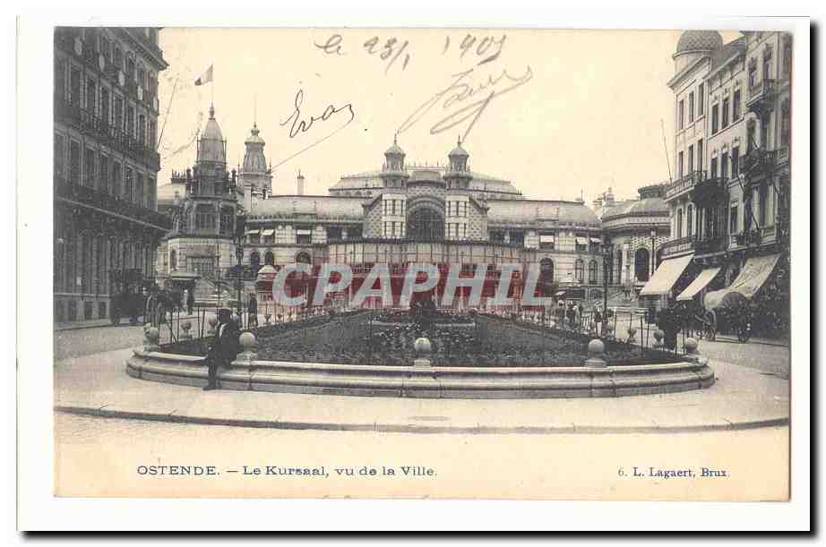 Ostende CPA Le Kursaal vu de la ville