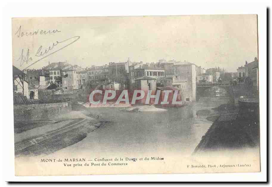Mont de Marsan CPA Confluent de la Douge et du Midon Vue prise du pont de commerce