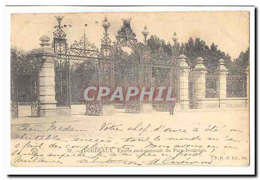 Bordeaux CPA Entree monumentale du Parc Bordelais