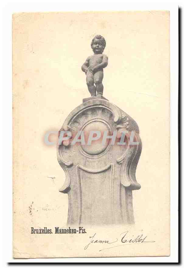 Bruselas. Estatua del Manneken-Pis — Jeanne Giblot - Anverso