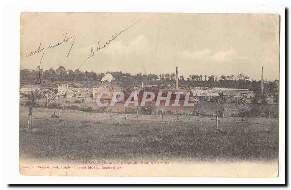 Rugles (Eure) CPA Usine du moulin a papier