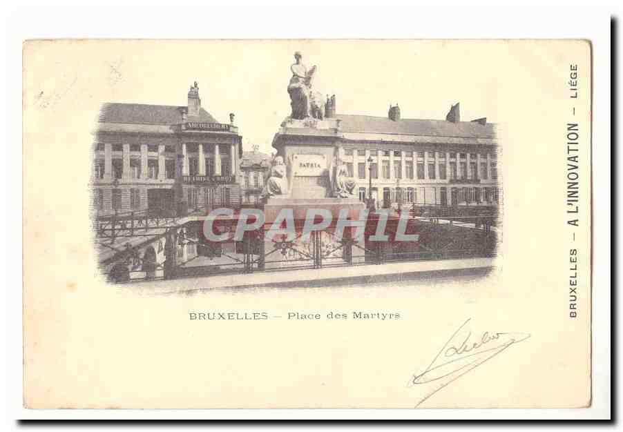 Bruselas — Plaza de los Mártires — editor anónimo, número de serie no visible - Anverso