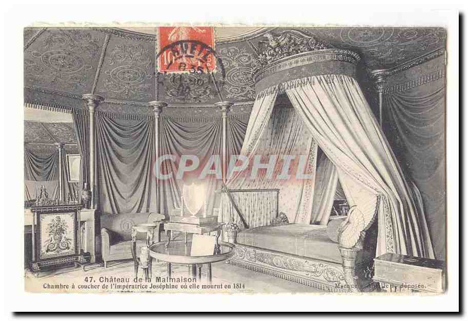 Chateau de la Malmaison CPA Chambre a coucher de l'imperatrice Josephine ou elle mourut en 1814