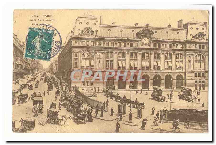 Paris (9eme) CPA Gare saint Lazare Cour de Rome