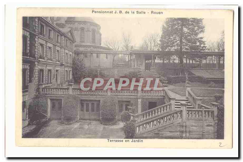 Rouen CPA Pensionnat JB de la Salle Terrasse en jardin