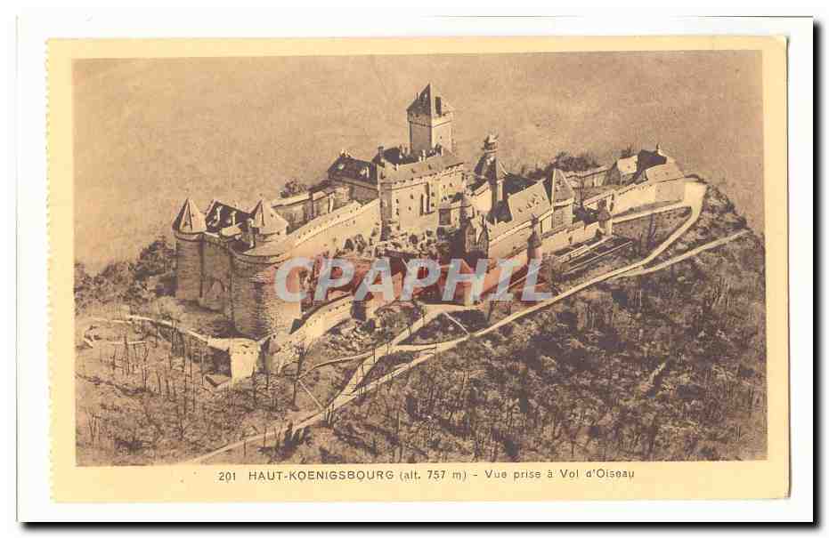 Haut Koenigsbourg CPA Vue prise a vol d'oiseau
