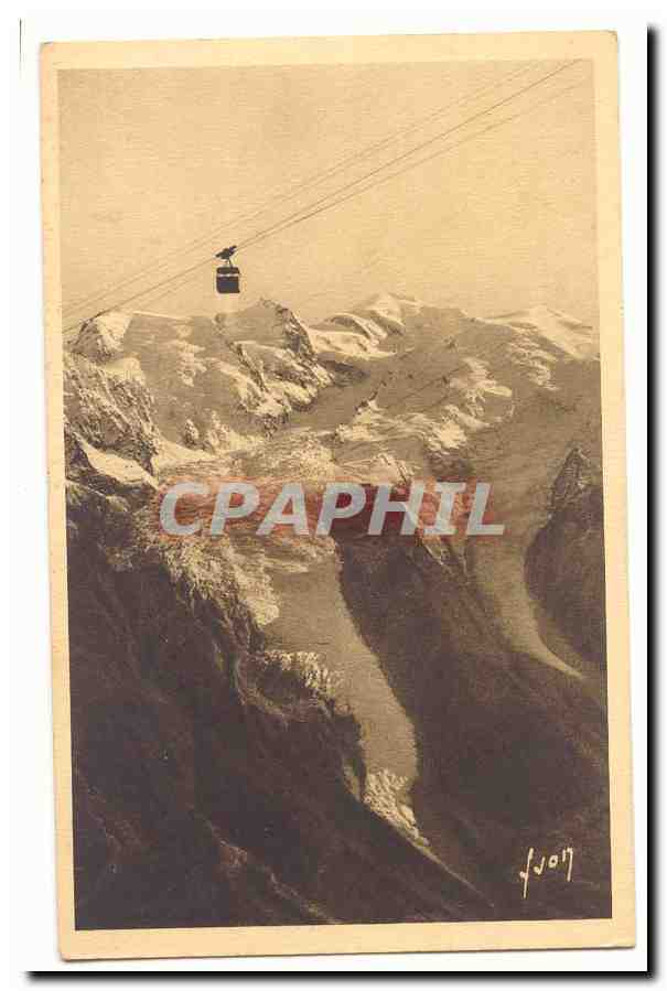Chamonix Mont Blanc CPA Teleferique du Brevent (2525m) et le Mont Blanc (4807m)