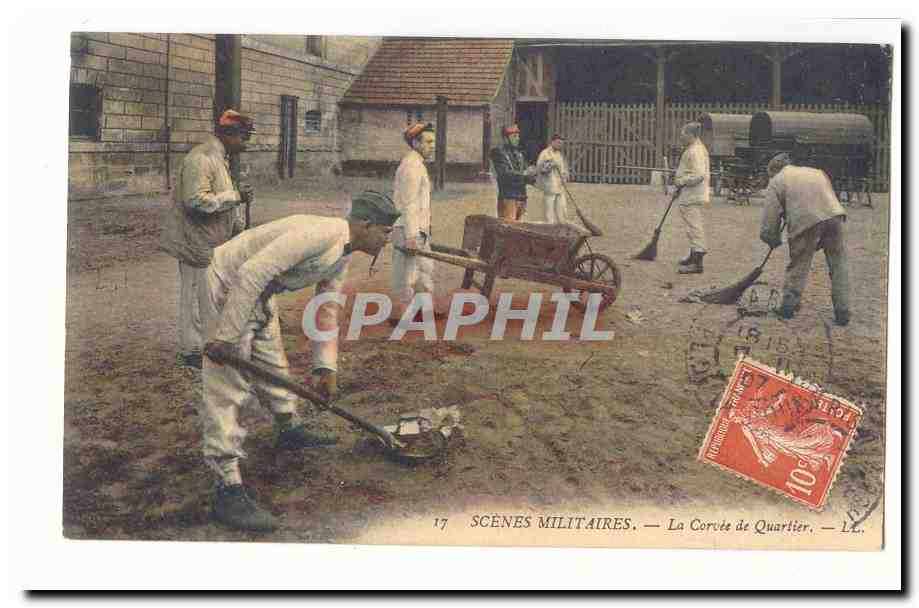 Scènes Militaires — La Corvée de Quartier — L.C.