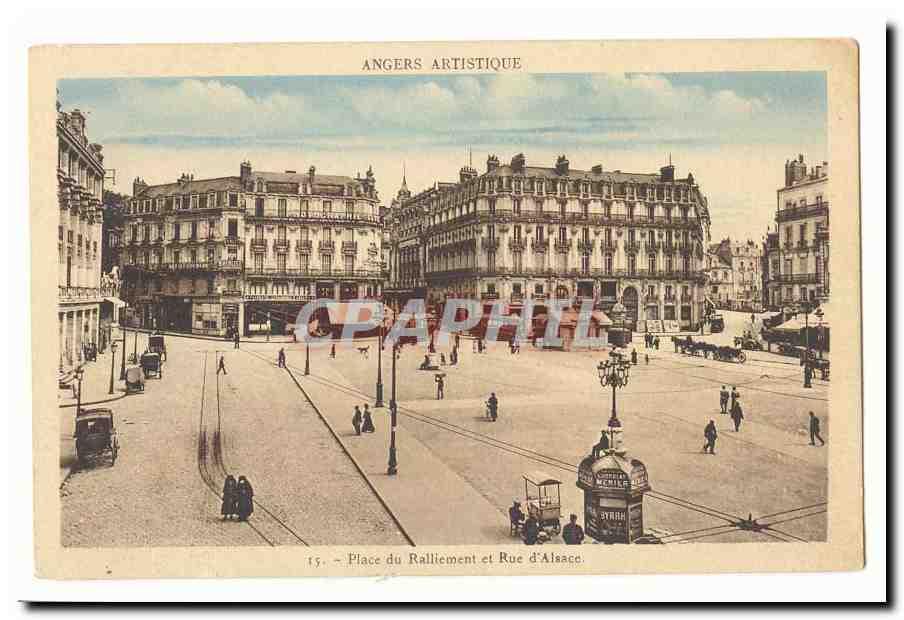 Angers CPA Place du ralliement et rue d'Alsace