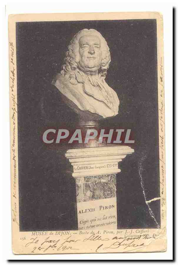 Musee de Dijon CPA Buste de A Piron par J J Caffieri