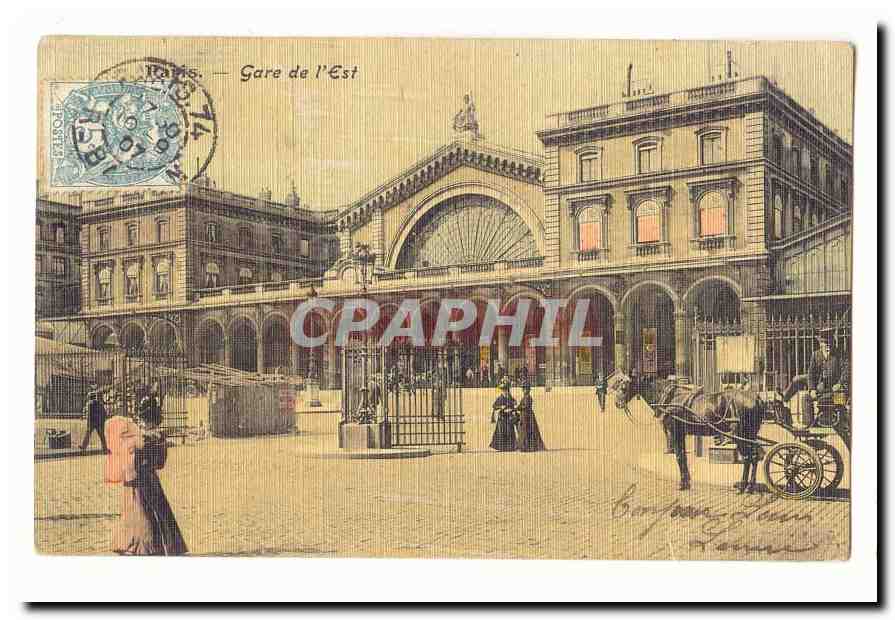 Paris (10eme) CPA gare de l'est (carte toilee)