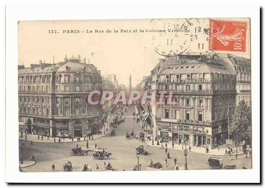 Paris (1er) CPA La rue de la Paix et la colonne vendome