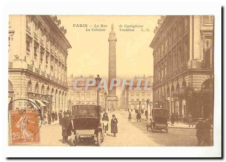 Paris (1er) CPA La rue Castiglione La colonne Vendome