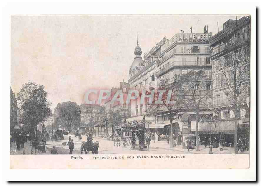 Paris (9eme) CPA Perspective du boulevard Bonne Nouvelle