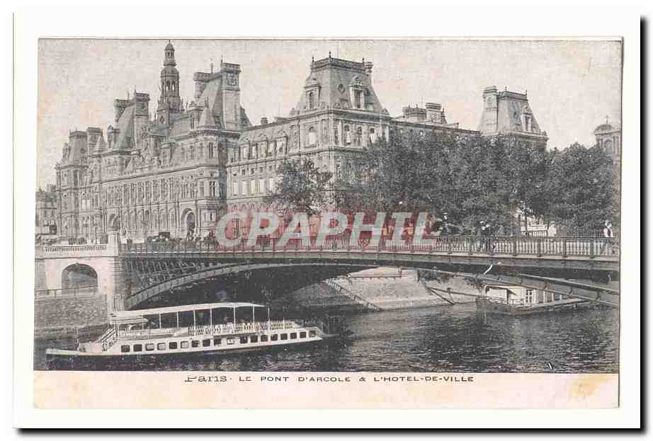 Paris (1er) CPA Le pont d'Arcole et l'hotel de ville