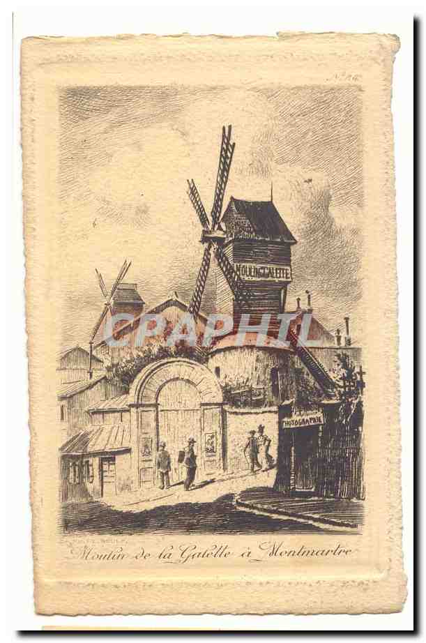 Paris (18eme) CPA Moulin de la galette (Butter cake mill) a Montmarte